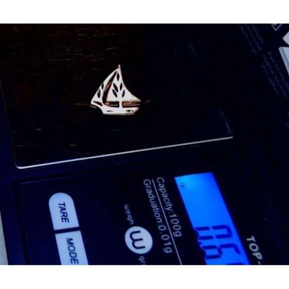 14k Pendant Charm Yellow Gold YG Mark Anthony Sailboat Sailing Beach - Picture 2 of 9